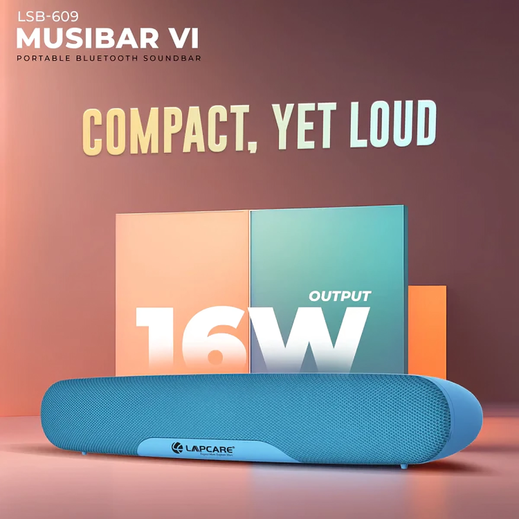 Musi Bar VI Portable 16W BT Soundbar Blue (LSB-609 )