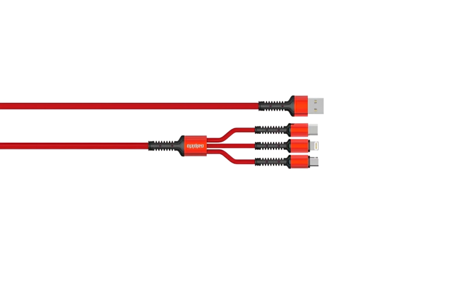 BRAIDED 3 in 1 Data Cable | SDC-39 | RED