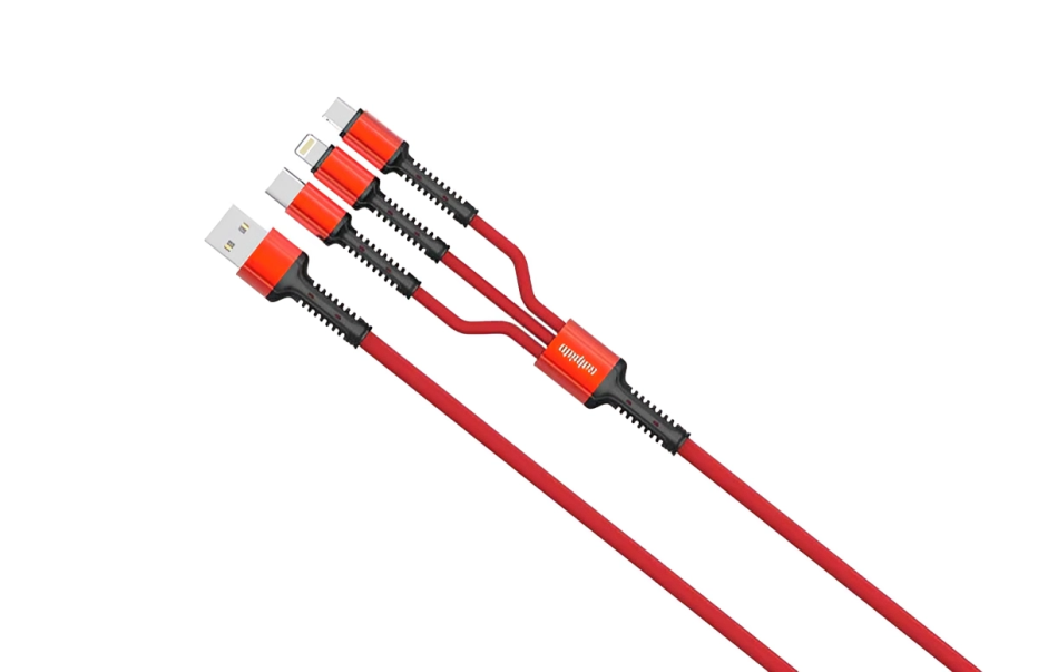 BRAIDED 3 in 1 Data Cable | SDC-39 | RED