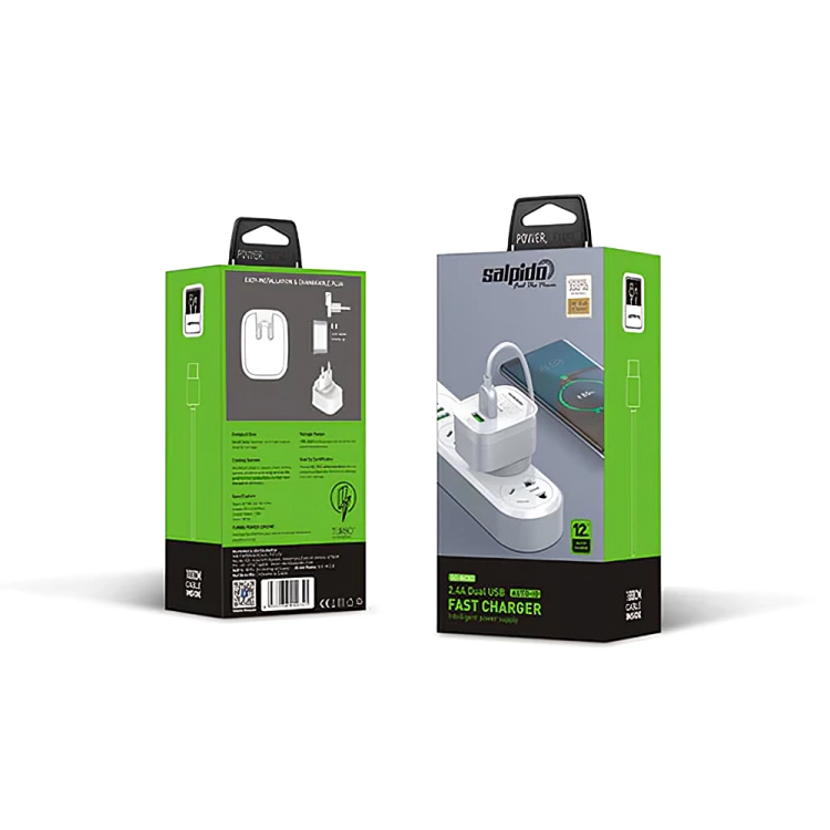 2.4A Dual USB AUTO-ID Fast Charger | GD-WC02 | TYPE C