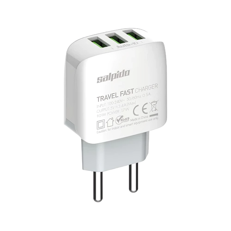 3.4A Triple USB Fast Wall Charger | GD-WC03 | MICRO